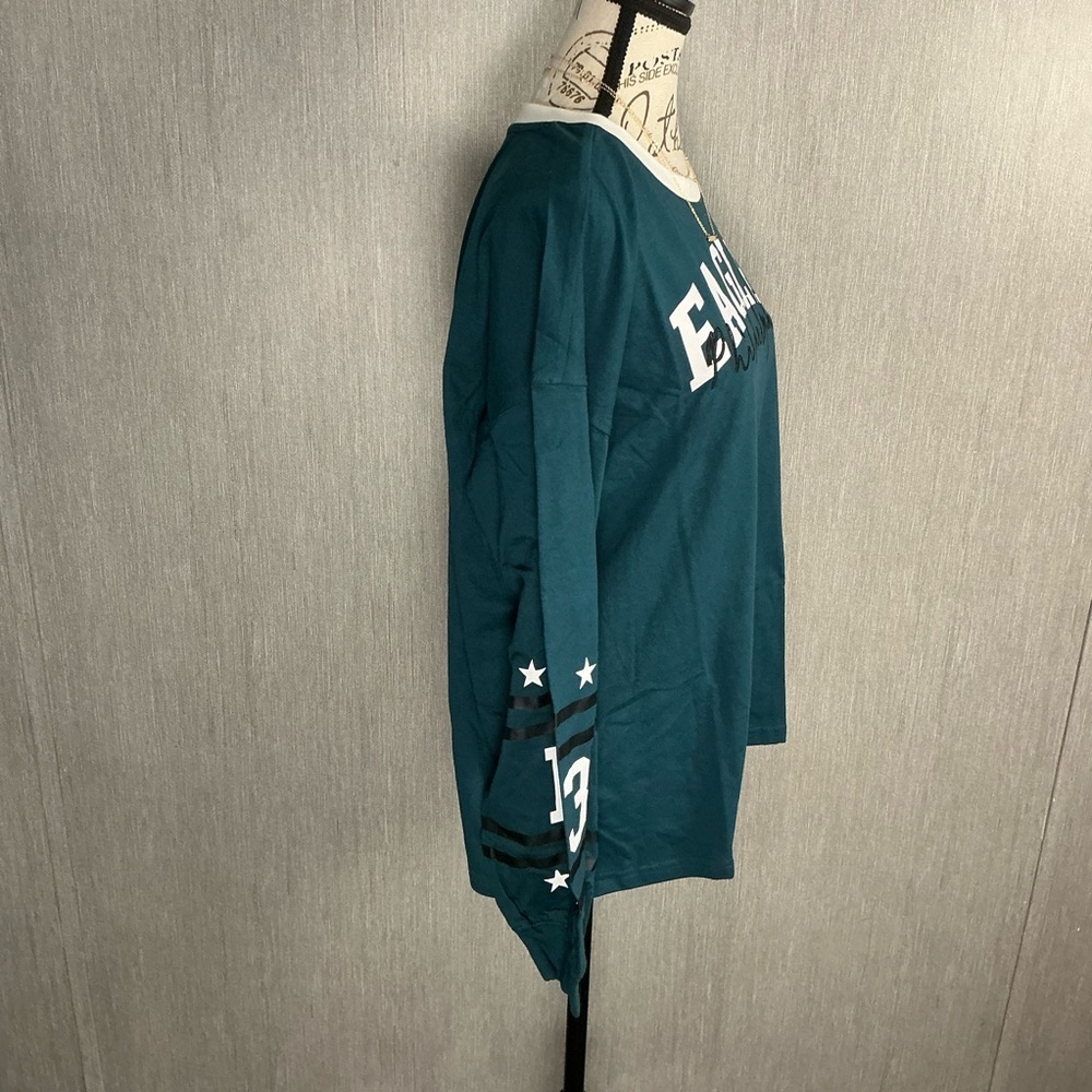 Philadelphia Eagles Women's Long Sleeve Tee - Teal Size XL - Picture 10 of 11